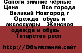 Сапоги зимние чёрные › Цена ­ 3 000 - Все города, Великий Новгород г. Одежда, обувь и аксессуары » Женская одежда и обувь   . Татарстан респ.